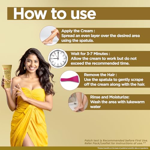 Image of Multani Natural Gold Hair Removal Cream 60 ml (Pack of 2)| Radiance formula Enriched with Gold Pearl Powder and Vitamin E | Painless, Easy and Effective Hair Removal for Men and Women