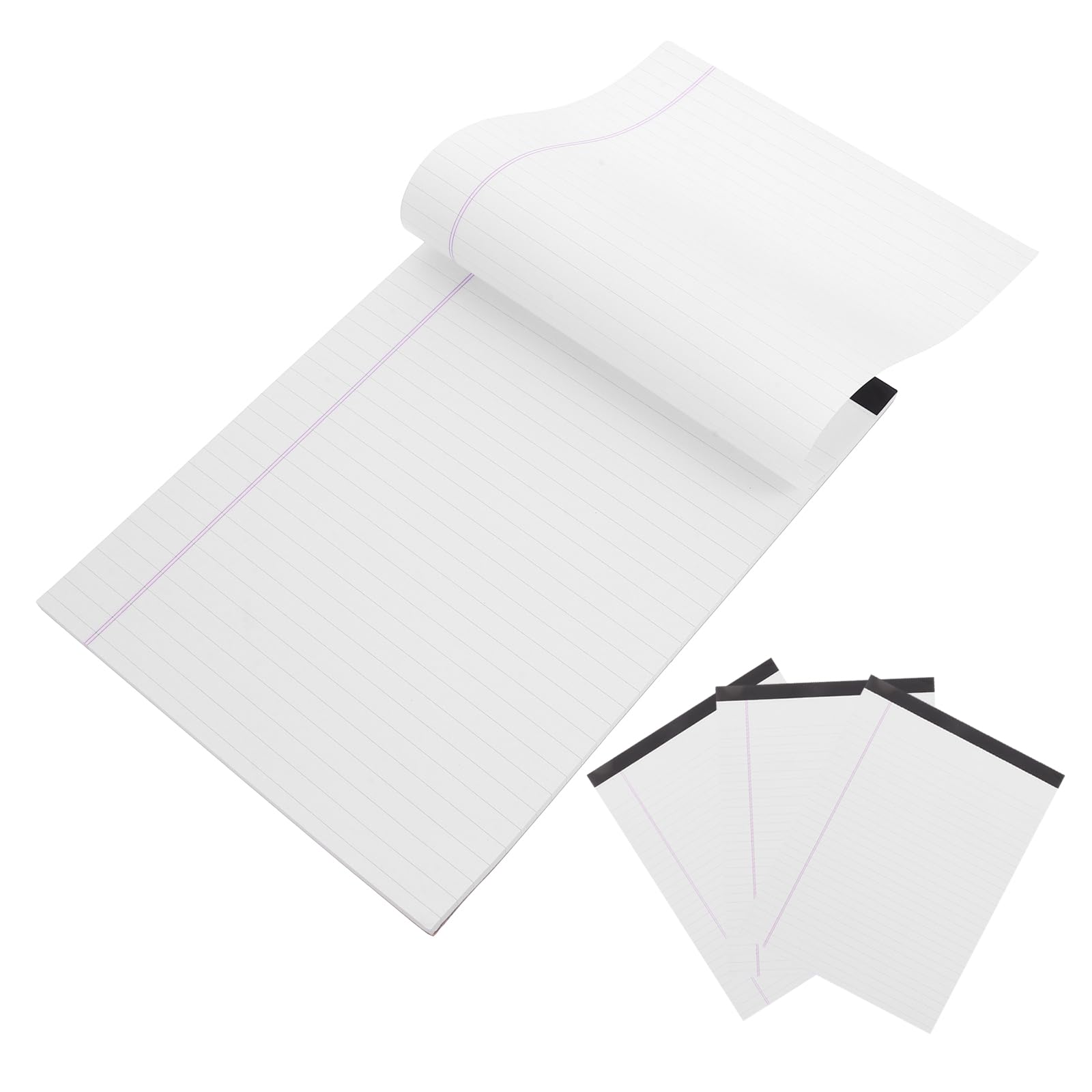 Veemoon Blocco Note Legale Bianco A4 4 Pezzi Carta Rigata Larga Supporto Robusto per Scrittura Portatile per Ufficio e Scuola