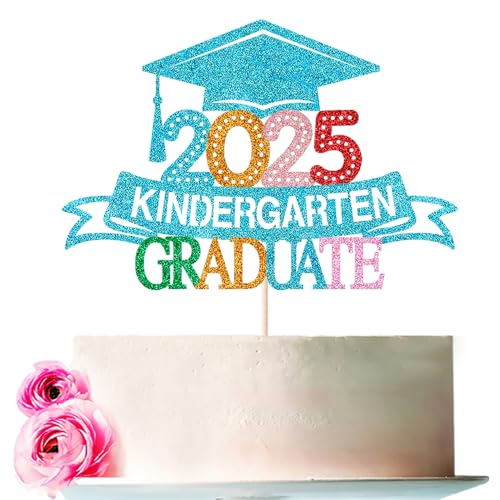 Bejotaa Decoración para tartas de graduación 2024, decoración para tartas de graduación 2024, suministros de decoración para fiestas de graduación (jardín de infantes, azul 25)