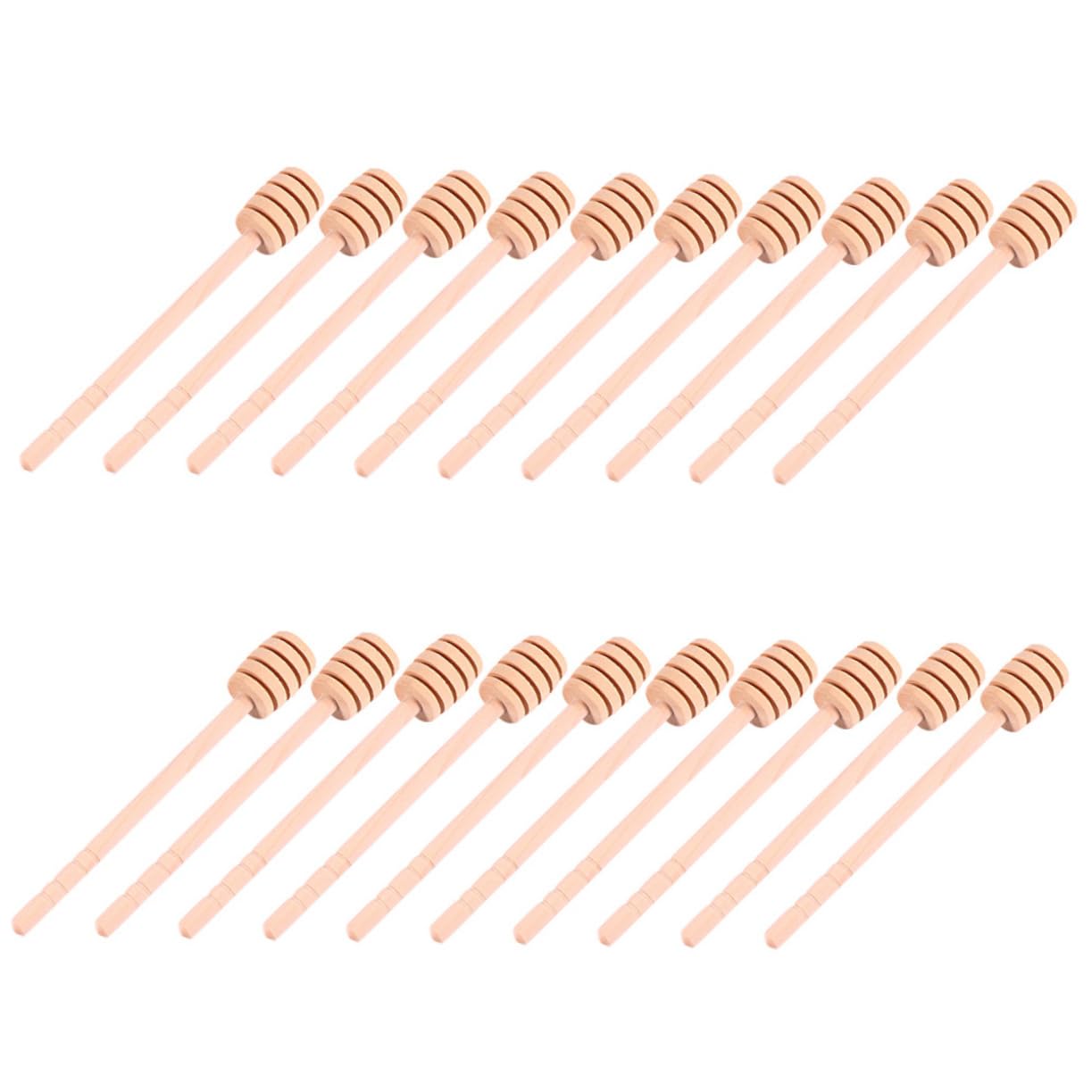 MAGICLULU 25Pcs Wooden Honey Mixing Stirrers Long Handle Honey Dipper Sticks for Home Coffee Tea Bakery Use Head Design for Mixing and Serving