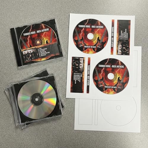 Image of CD /DVD Label Full Face | Qty 100 Disc, 100 Spine | 50 Sheets Total | Permanent White Matte | Inkjet & Laser Compatible | Memorex Small Center Style | Easy to Peel | Made in USA | Blank Label