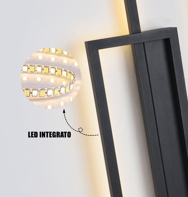 Dopastore Applique a Parete LED 32W Design con Due Rettangoli Sfalsati e Telecomando 3 Tonalità di Luce Moderna IP20 Per Interni Arredamento Camere