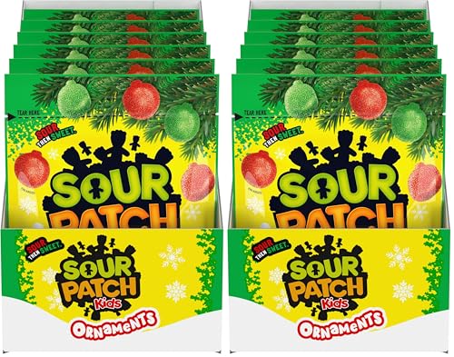 Sour Patch KIDS Ornament Holiday Candy Berry, 3.75 pounds, 6 Count (Pack of 2)