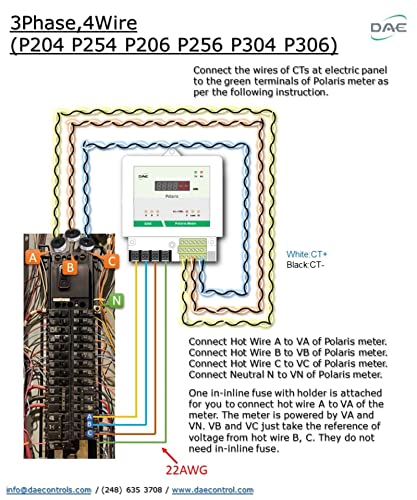 Dae P204-200-S Kit, Ul Ctep Kwh Smart Submeter, 3P4W(3 Hot Wire, 1 Neutral), 200A, 120/208V, 3 Solid Core Cts(Inner Diameter 1.02") #TOP4