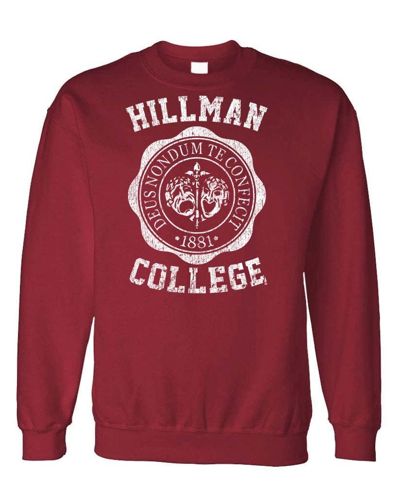 The Goozler Hillman College - Retro 80s Sitcom tv - Fleece Sweatshirt - Red - Medium