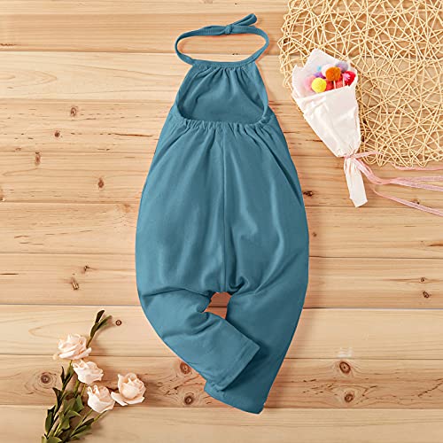 Franterd Baby Girls Straps Rompers, Kid Jumpsuits Piece Pants Clothing (Blue, 2T) #TOP5