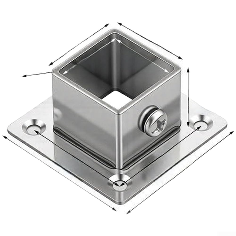 Conector para acero Tubo Cuadrado 20mm Base Brida Conector para(40MM 10pcs)