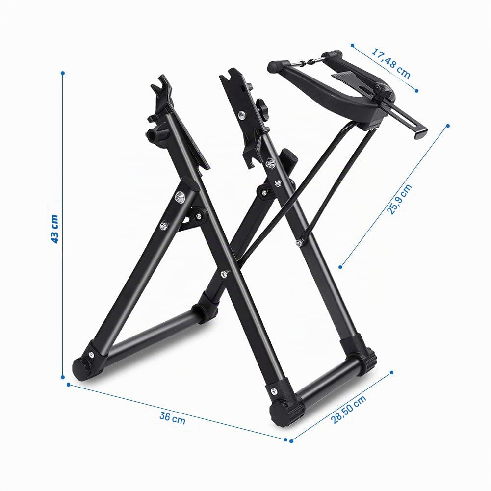 Centreur de Roue Vélo, Supports de Roue de Vélo en Alliage D'aluminium Pied de Centrage pour Réparation de Vélos