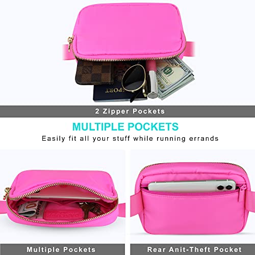 Dancour Hot Pink Fanny Pack Crossbody Bags For Women - Hot Pink Belt Bag For Women Crossbody Everywhere Belt Bag For Women Fashion Waist Packs Mini Bag Waist Bag For Women Cross Body Fanny Pack Women #TOP3