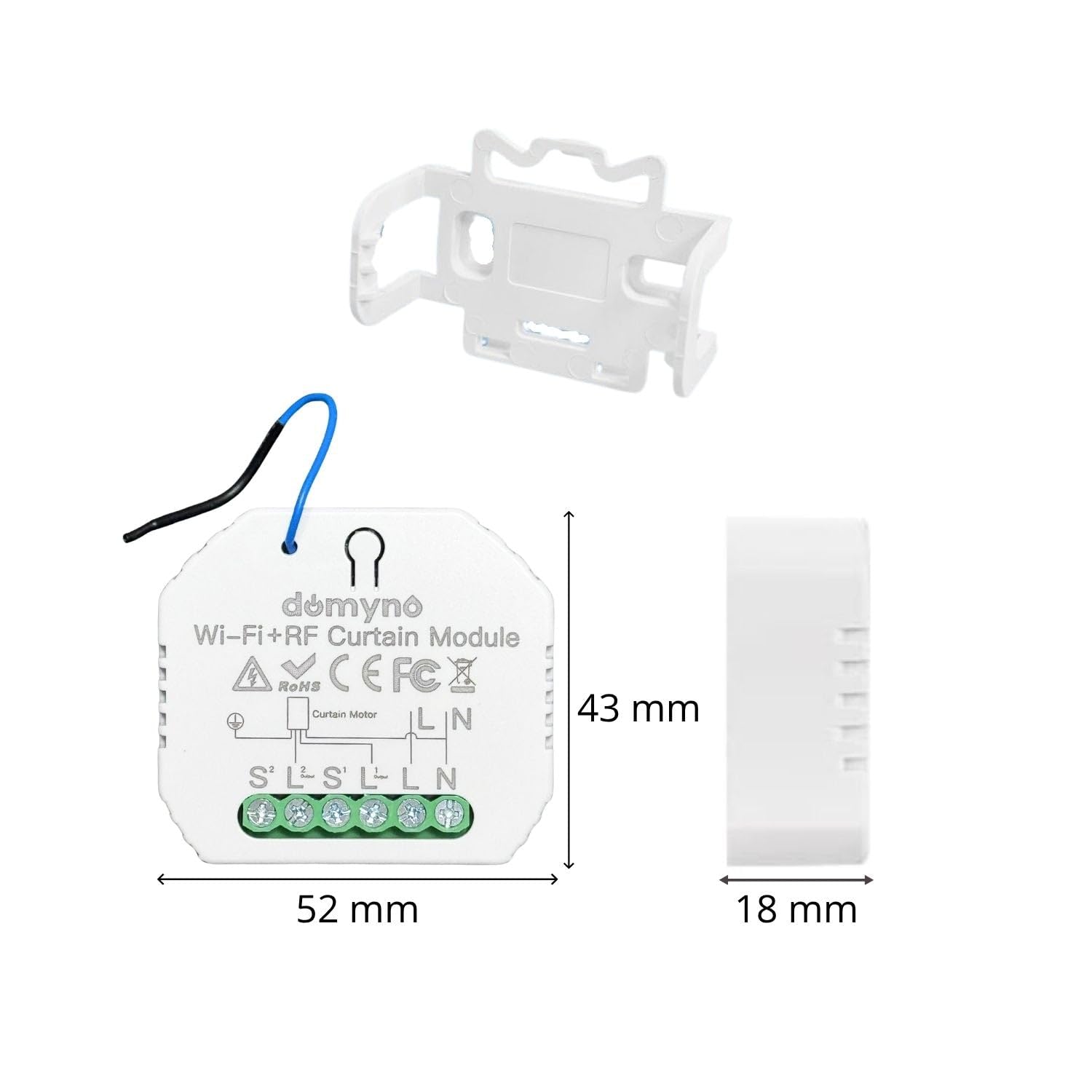 domyno Centraline per tapparelle Interruttore Serrande Tende con Controllo Wifi, Telecomando, Alexa, G.Home, App Tuya e Smartlife - n.5 Centraline + Telecomando 9 canali -