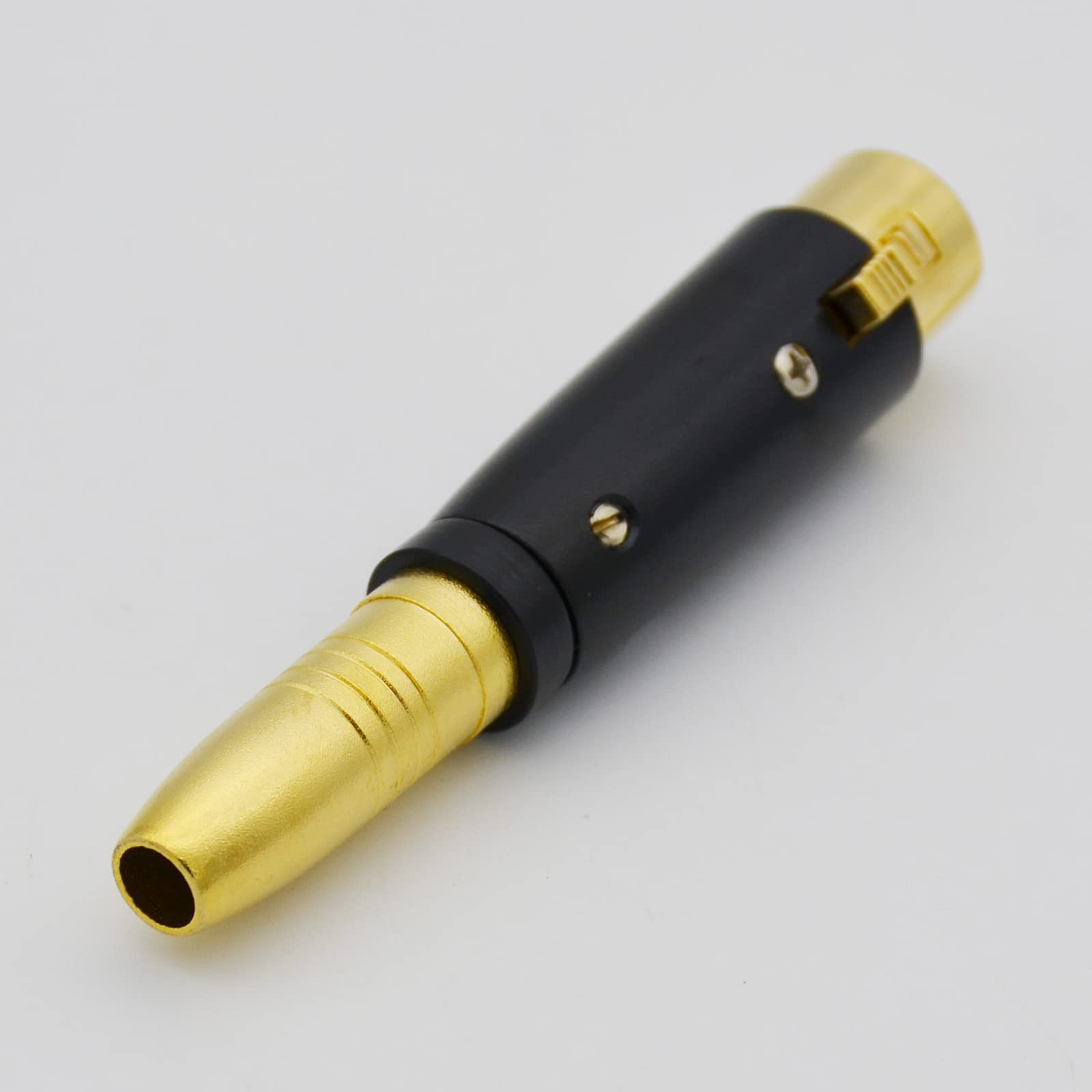 Adattatore audio XLR femmina a TRS femmina da 6,35 mm, placcato oro XLR a 3 pin a presa da 6,35 mm, connettore audio bilanciato per microfono DJ, confezione da 2, nero