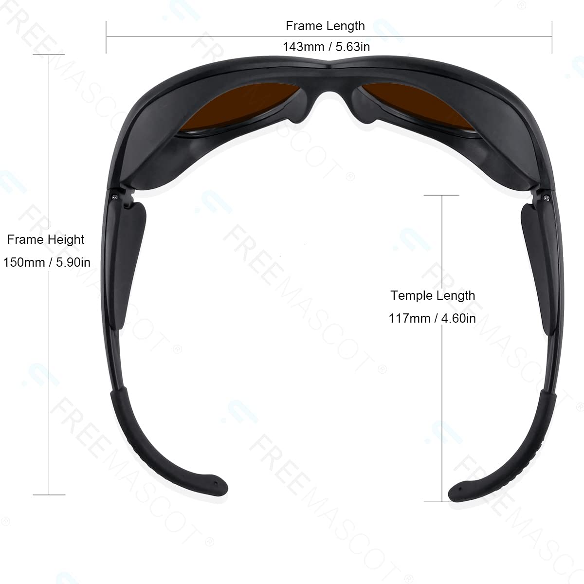 Lunettes de sécurité professionnelles OD 6+ 190 nm-550 nm/800 nm-1700 nm pour laser de 405 nm, 445 nm, 450 nm, 520 nm, 532 nm, 808 nm 980 nm, 1064 nm, 1080 nm, 1100 nm