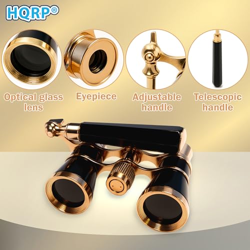 Binoculares HQRP 3x25 Opera Glasses Teatro Negro Dorado miniatura 3