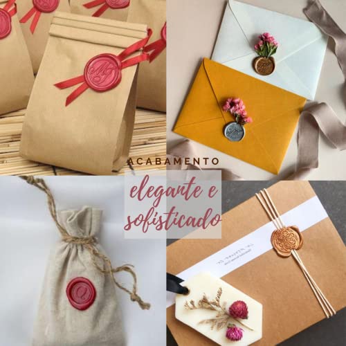 Sinete para lacre de cera, sinete clichê para selo de cera para convites, embalagens e presentes (Co