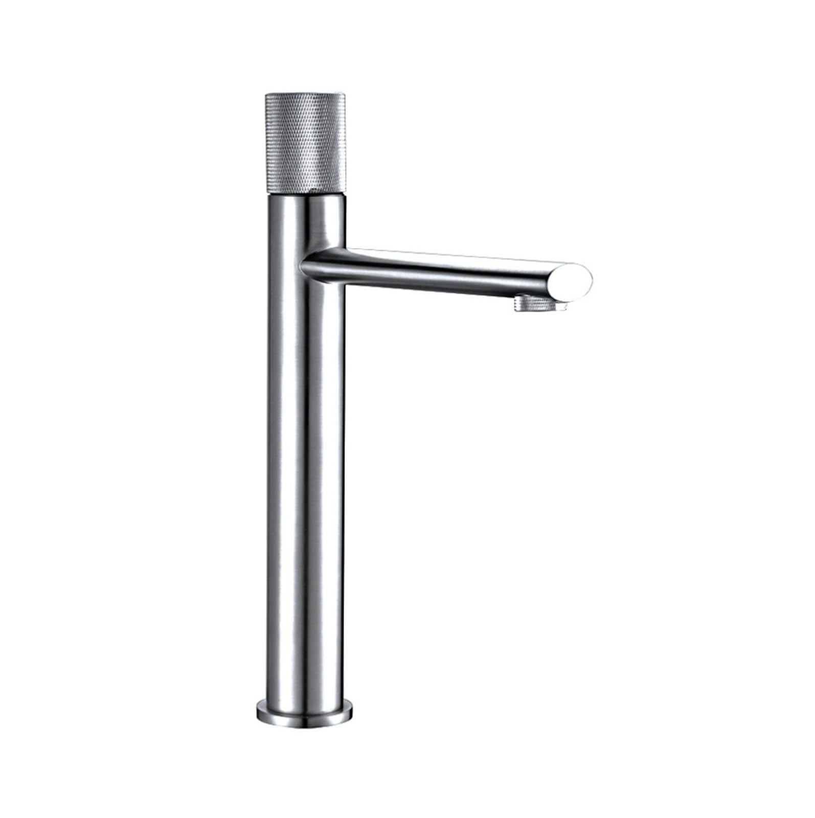 Robinet de lavabo de salle de bains surélevé monocommande en laiton et chrome