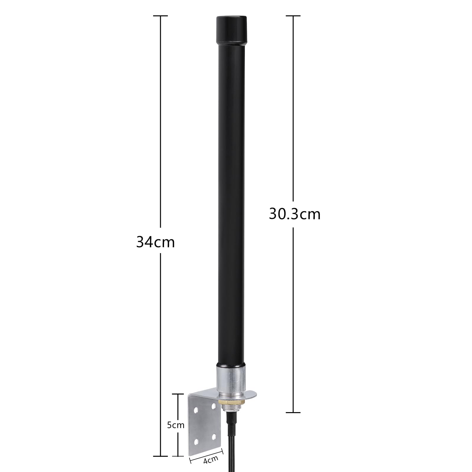 Bingfu 4G LTE Antenne Outdoor Große Reichweite 6 dBi SMA/RPSMA Wandmontage wasserdichte Glasfaserantenne mit 3 m Kabel kompatibel mit 4G LTE-Router Gateway Modem Sicherheitskamera, Mattschwarz
