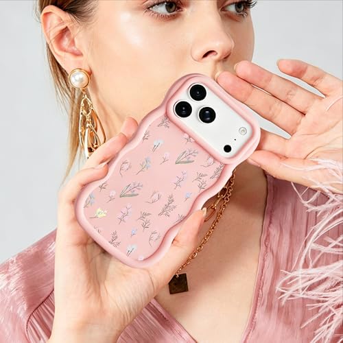 Coque iPhone 15 fleur rose WATACHE avec béquille intégrée
