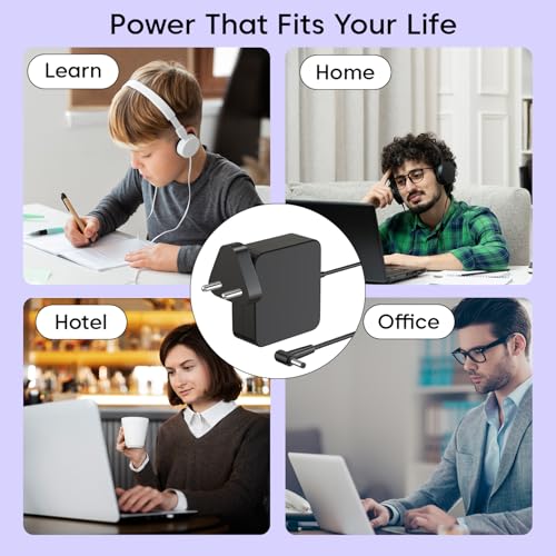 Image of Asus AD45-00B 45W Laptop Adapter /Charger Without Power Cord for Select Models of ASUS (20 V, 2.5 A, 4 mm x 1.2mm Diameter - Black