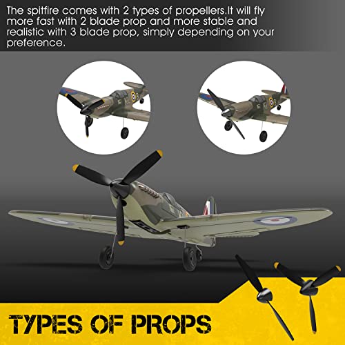 VOLANTEXRC 4CH Spitfire One Key Remote Control Airplane with Xpilot