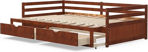 Miniatura 8 de DORTALA Sofá cama individual a King con nido y 2 cajones de almacenamiento, moderno sofá cama extensible con cama extraíble, sofá cama de doble uso