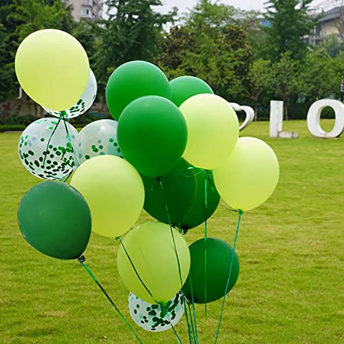 Image of Green Confetti Balloons, 25 Pcs Thickened 12 Inch Clear Latex Balloon with Confetti Inside for Graduation Engagement Bridal Shower Party Baby Shower Gender Reveal Birthday Party Decoration Supplies