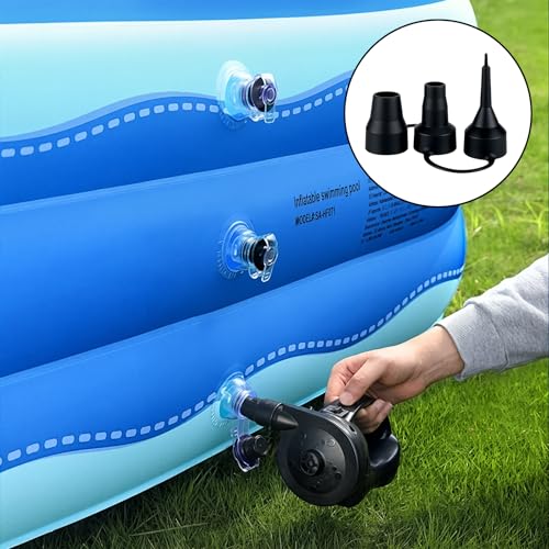 3 Size Air Pump Nozzle Replacement Set - 2 Sets Universal Plastic Inflatable Nozzles, Black Inflatable Pump Nozzles Head, Air Pump Inflator Adaptor Accessory for Inflatable Bed Mattress, Pool Floats