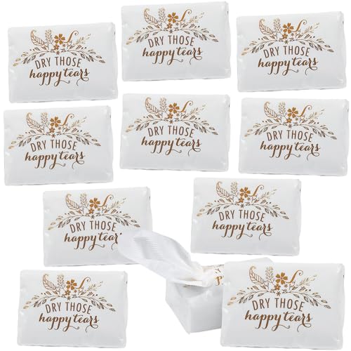Wedding Happy Tears Tissue Favor Packs -"Dry Those Happy Tears"- 10 per Set - Wedding Favors, Gift, Destination & Rustic Wedding