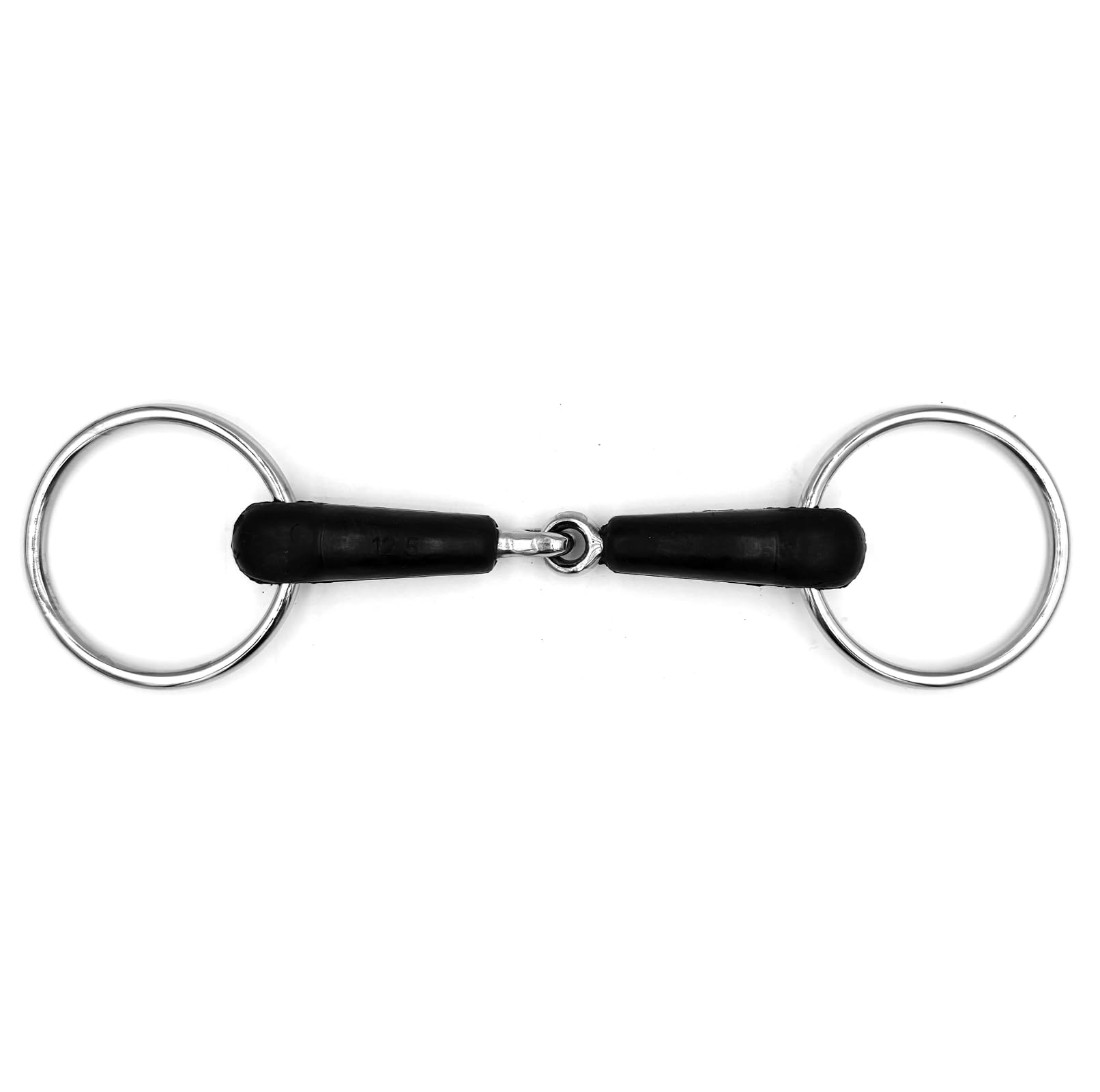 ES0233 Gebiss Wassertrense Gummigebisse Einfach Gebrochen mit Gummi aus Edelstahl Ringdurchmesser 65 mm Gebissstärke 20 mm (14.5 cm)