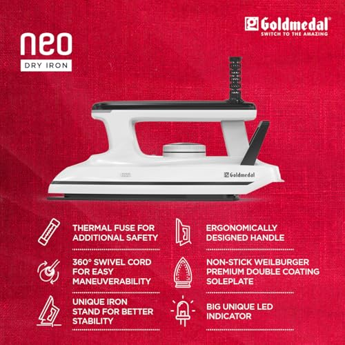 Image of Goldmedal Neo 1000W Faster Heating Dry Iron|5 - Fabric Setting