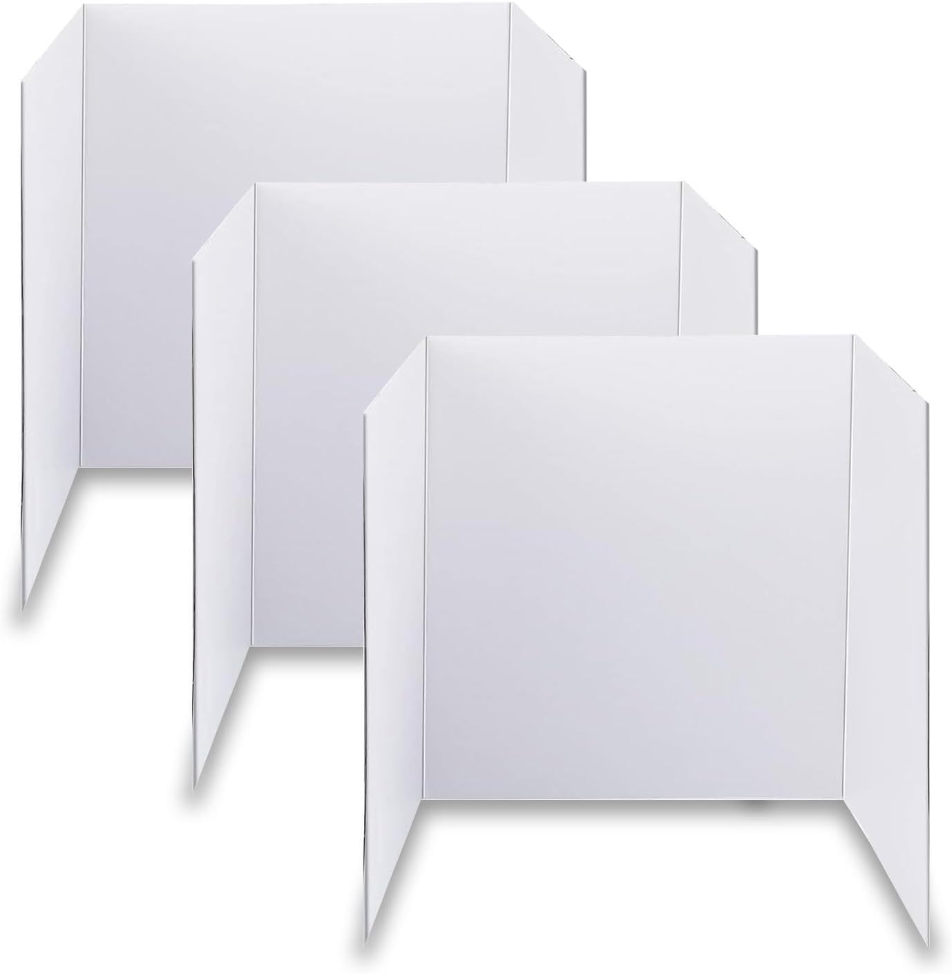 Trifold Poster Board, 24" x 16", 3-Pack, White Corrugated Project Boards for Science Fairs, School Projects, Event Displays