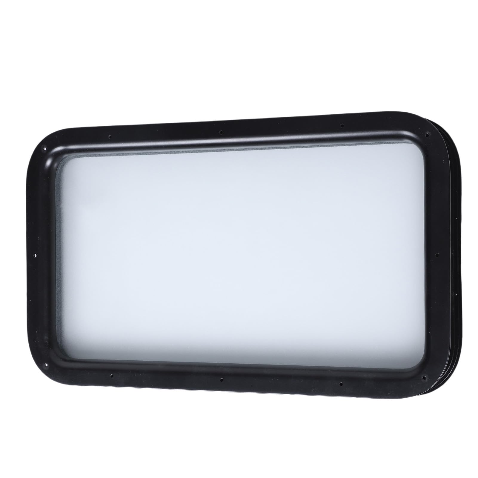 Fockety Fenêtre de Porte d'entrée pour VR (12 po L x 21 po H) avec Cadre Noir, Verre Opaque dépoli, Remplacement de fenêtre pour Caravane, remorque de Voyage ou Camping-Car