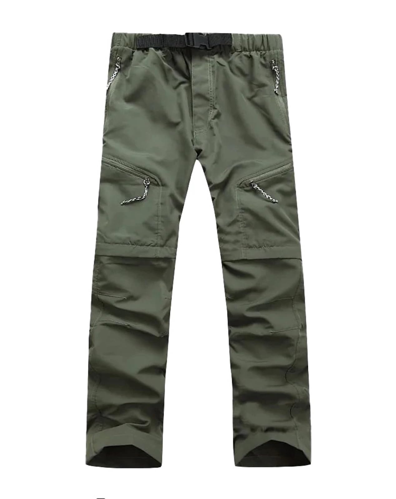 Pantalones de senderismo convertibles secado rápido for hombre y mujer, con bolsillo cremallera desmontable, aptos for ciclismo, pesca trekking Para Outdoor(Green,L)