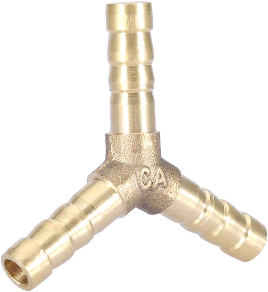Brass Y Barbed Connector Y Hose Connector Barbed 3-Way Hose Joiner Splitter Fitting for Air Water Oil Gas Fuel (6mm(4pcs))