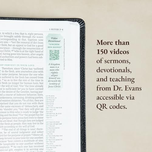Image of NASB Tony Evans Study Bible, Black Genuine Leather, Indexed, Black Letter, Study Notes and Commentary, Articles, Videos, Charts, Easy-to-Read Bible Karmnina Type