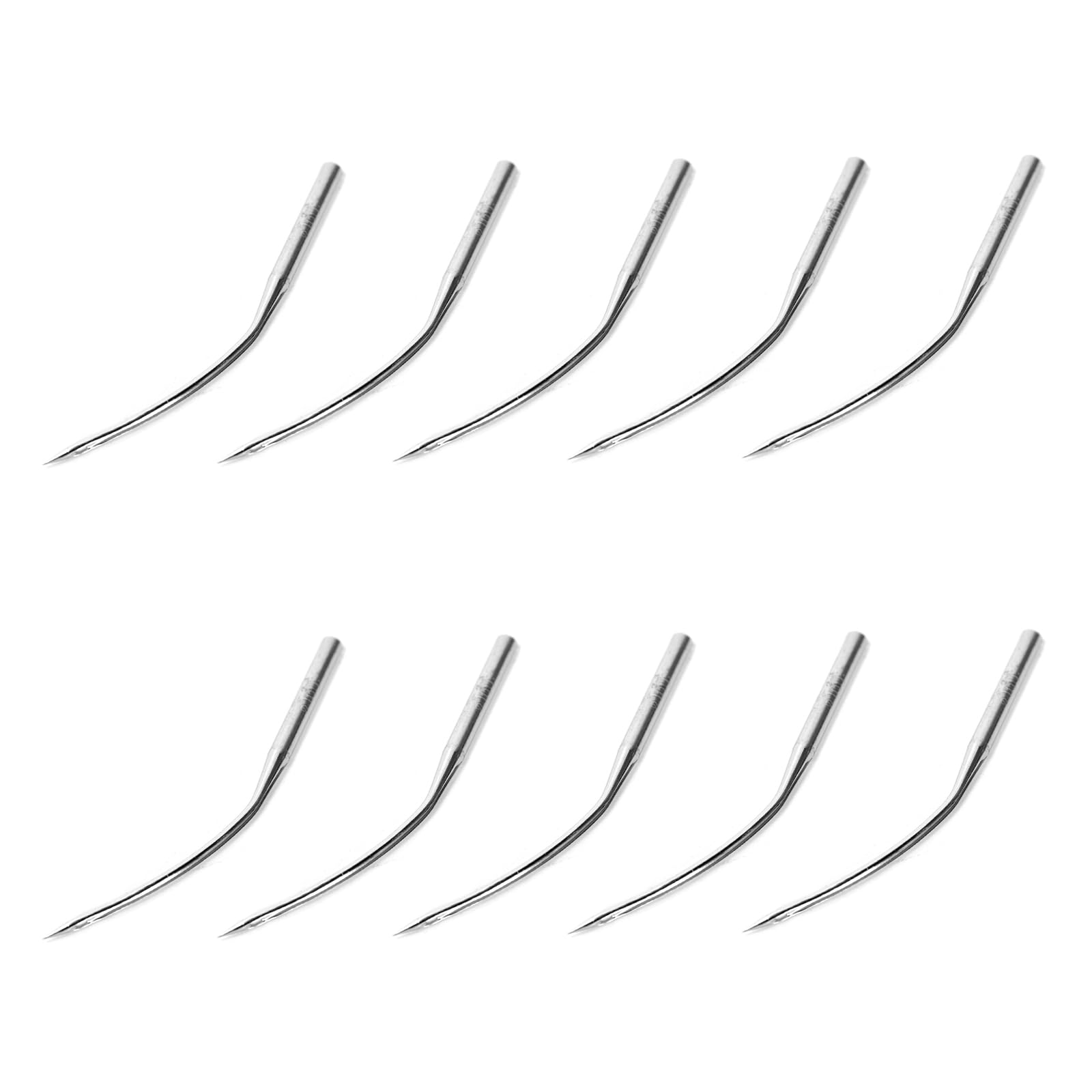 Ruimou 10Pcs Blindstitch Curved Sewing Machine Needles LWx6T LWx2T 100/16 Needles for Domestic Or Industrial Blindstitch and Edgebanding Machines Portable Blindstitch Machines