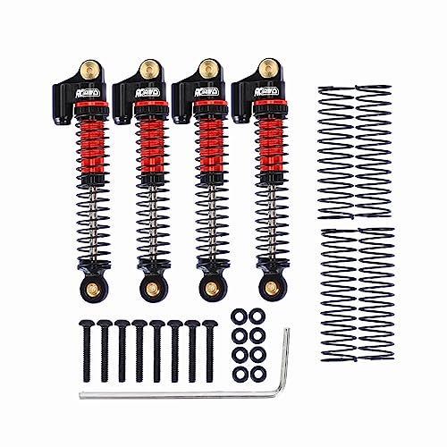 RCAWD Full Aluminum 53mm Shocks Absorber Oil Filled Type For 1/24 Ax24 XC-1 4Ws Crawler AXI00003 Shocks Parts,4Pcs Spring More Black