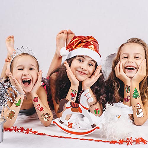 Leesgel Christmas Stickers Tattoos for Kids Temporary Tattoos for Children Christmas Decorations Xmas Toys Stocking Fillers Christmas Eve Box Stuffers Crafts for Boys Girls -10 Sheets - Image 2