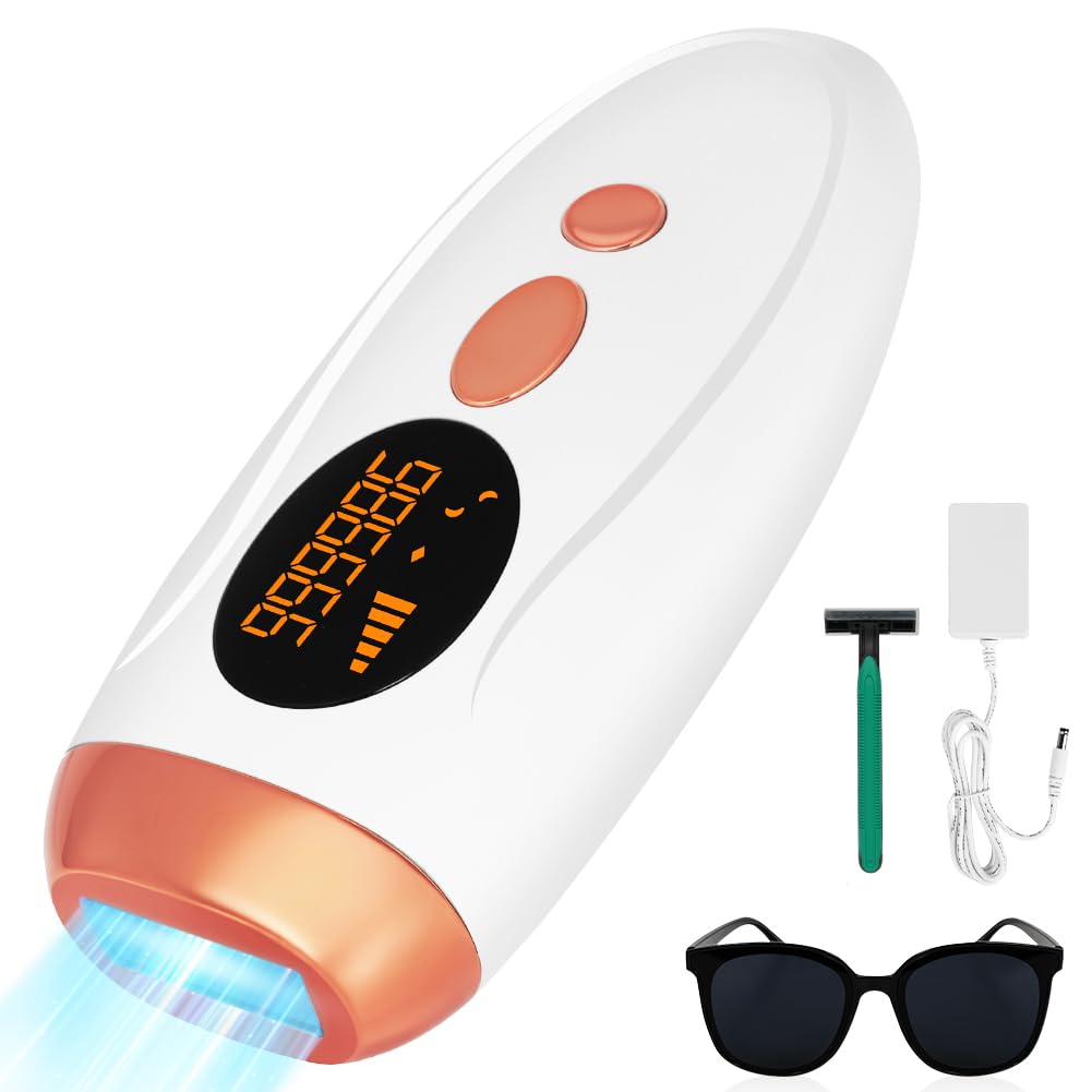 IPL Geräte Haarentfernung Laser, 999990 Lichtimpulse Laser Haarentfernung mit 5 Energiestufen, 570-1100NM Wellenlänge, für Damen/Herren, Gesich, Bikini, Körper, Beine, Achseln