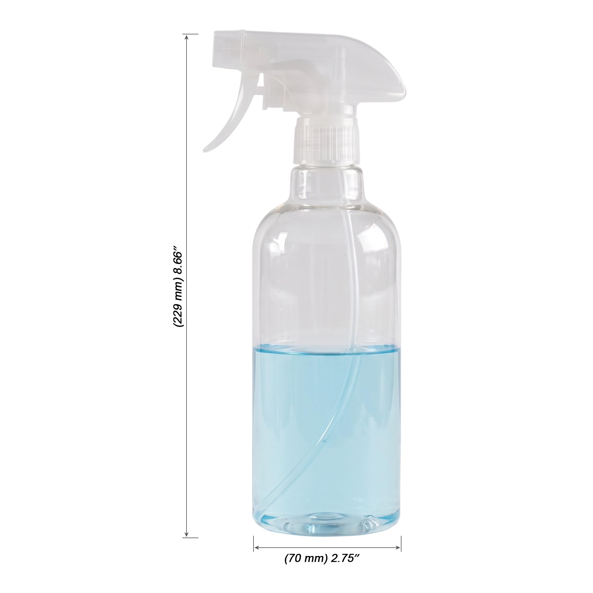 MOUYAT Lot de 10 vaporisateurs en plastique transparent de 500 ml, avec gâchette rechargeable, pour le nettoyage, l'arrosage