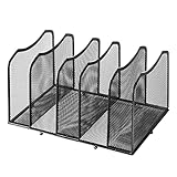 Vontreux 5 Section Desk File Organizer, File Sorter for Home Office, Black