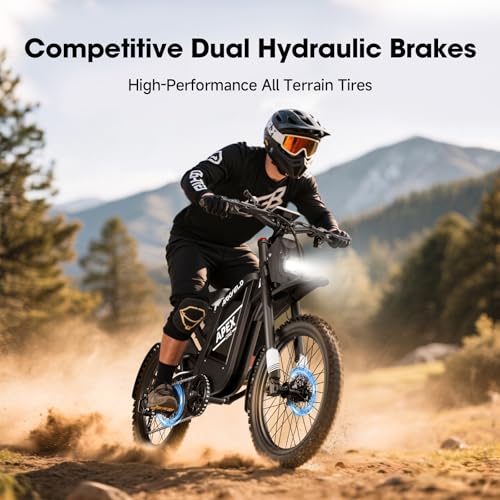Electric-Dirt-Bike for Adults with Peak-3000W Brushless Motor and 48V 30AH Battery Max 40MPH and 80Miles, Adult Electric-Mountain-E-Bike Motorcycle with Fat Tire for Snow, Sand and Commuting - Image 6