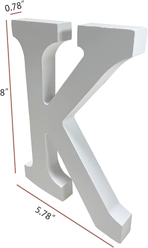 Miniatura 2 de Letras de madera K de 8 pulgadas, letras grandes del alfabeto de madera sin terminar, diseño de letras grandes de pie para decoración de escritorio