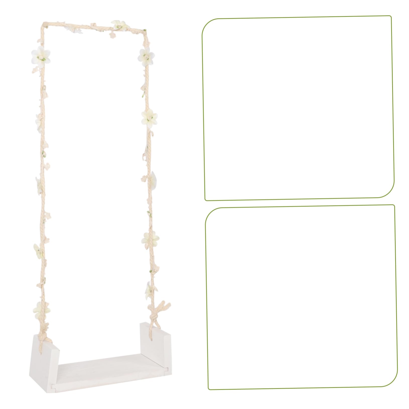 Dondolo Oggetto Fotografico in Ragazza Ragazzo Legno Bianco | Scatti in Studio e Home Decor, Tessuto Incluso, Design Elegante e Decorativo