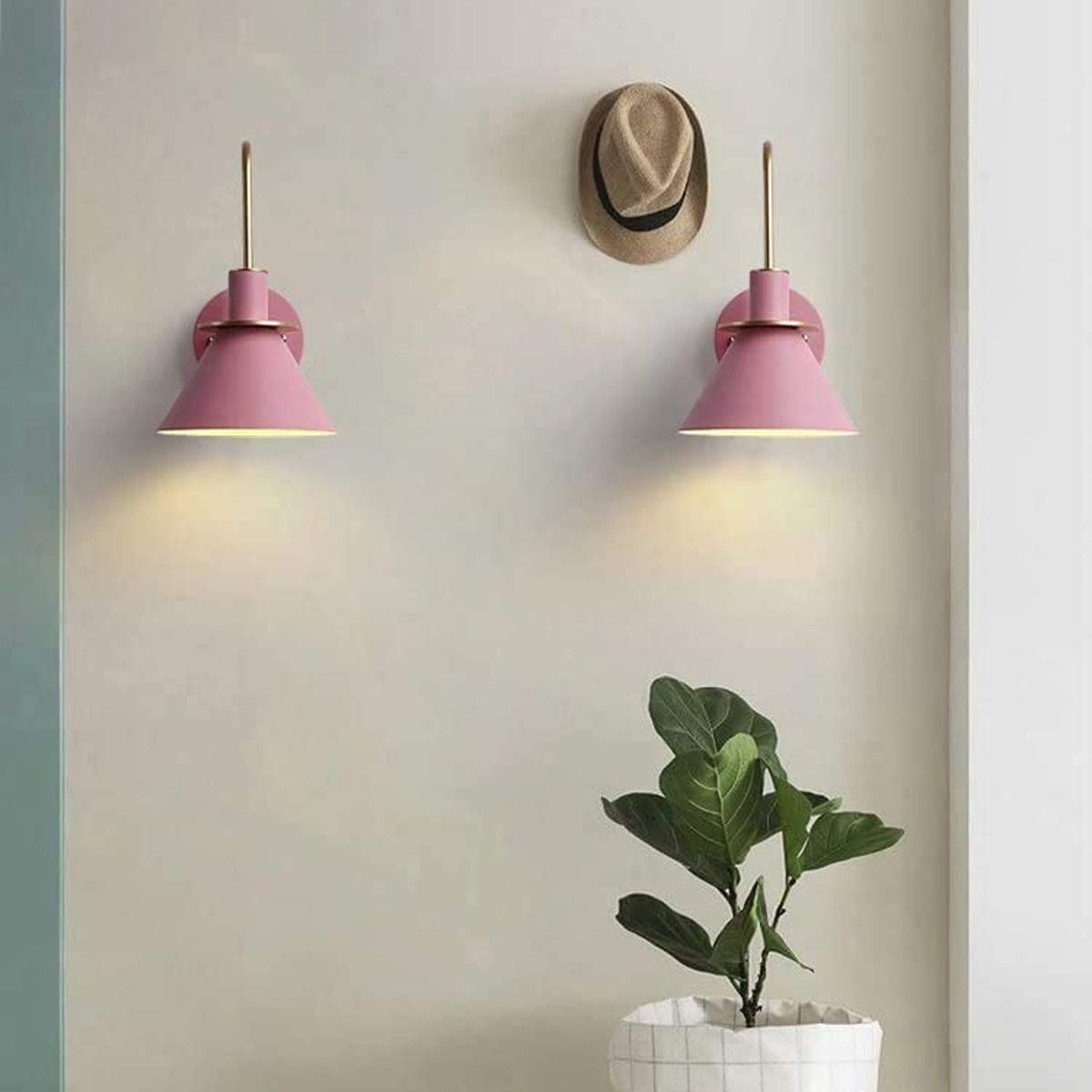 WXKAGF Kolorowa lampa ścienna Macarons, zabytkowy metalowy kinkiet przemysłowy z E27 Retro przemysłowy kinkiet do sypialni, barek nocny, kawiarnia na poddaszu, salon, makaroniki na korytarzu, różowy