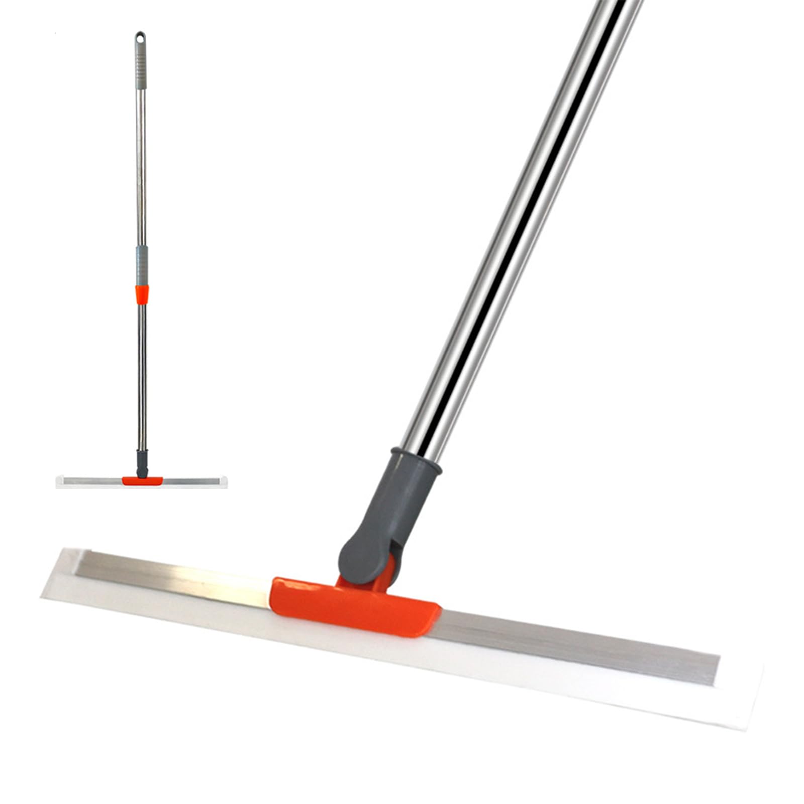 0TO1 Floor Squeegee, Professional Floor Scrubber Shower Squeegee, Hand Floor Wiper with Extension Pole, Rubber Silicone Broom with Long Iron Retractable Handle for Bathroom Floor, Shower Tiles, Glass