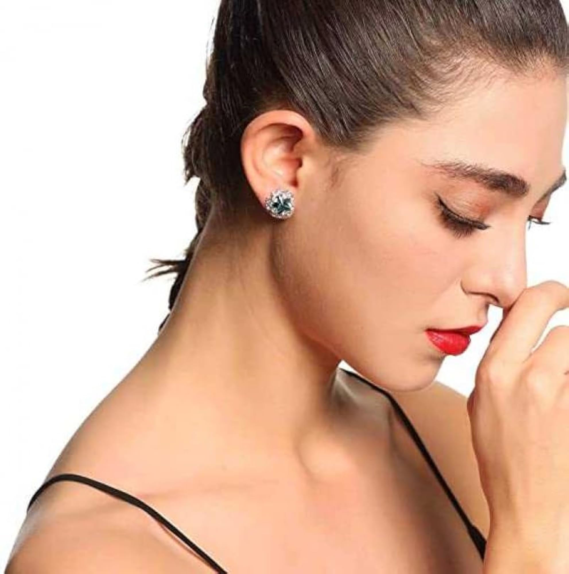 Women's Star Shaped Zirconia Stud Earrings, Hypoallergenic