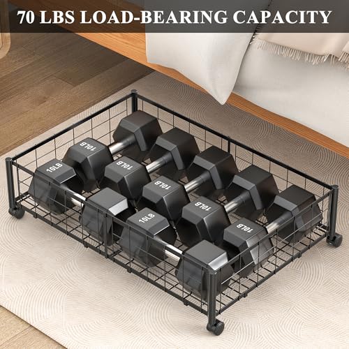 Image of Hleelomi Under Bed Storage with Wheels, 360 Rotating, No-Assembly Underbed Storage Containers, 1 PACK