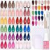 Beetles – Kit de uñas postizas a presión con diseño de arcoíris, 720 unidades, 24 colores, uñas cortas a presión de almendra, 15 tamaños, purpurina mate brillante con pegamento para uñas y pestañas