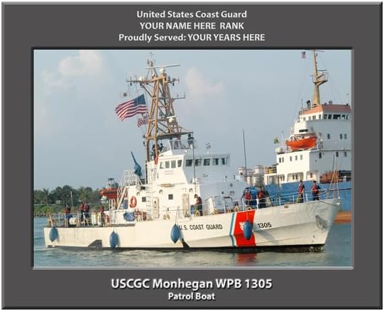 USCGC Monhegan WPB 1305 Personalized Canvas Print, Coast Guard Photo, 11x14 Inch, Personalized Name and Rank, Made in USA