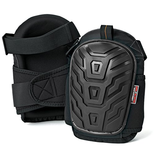 GEL SOFTEES – Save Your Knees With The Best Heavy Duty Rubber Shell Gel Knee Pads for Work & Gardening – Great For Construction, Flooring, Cleaning & Knee Replacements (Adult, Black)